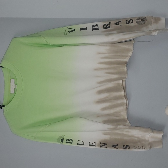 NWT SPIRITUAL GANGSTER BUENAS VIBRAS MAZZY CROP SWEATSHIRT OVERSIZED BOXY FIT - Picture 2 of 6